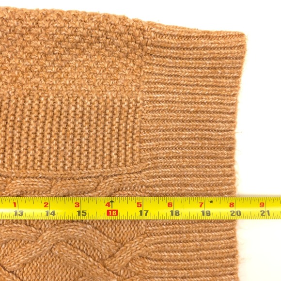 Ann Taylor Womens Sweater M Camel Cable Honeycomb Knit Balloon Sleeve Raglan - Picture 7 of 13